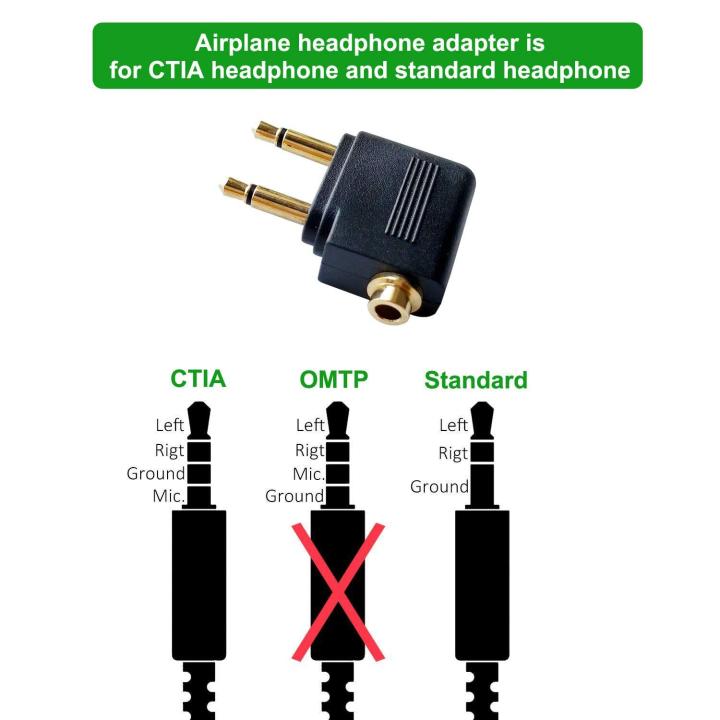 เสียงเครื่องบินอะแดปเตอร์-dual-3-5-มม-ชาย-3-5-มม-หญิงสายการบินเที่ยวบินอะแดปเตอร์หูฟังชุบทอง-2-ชิ้น