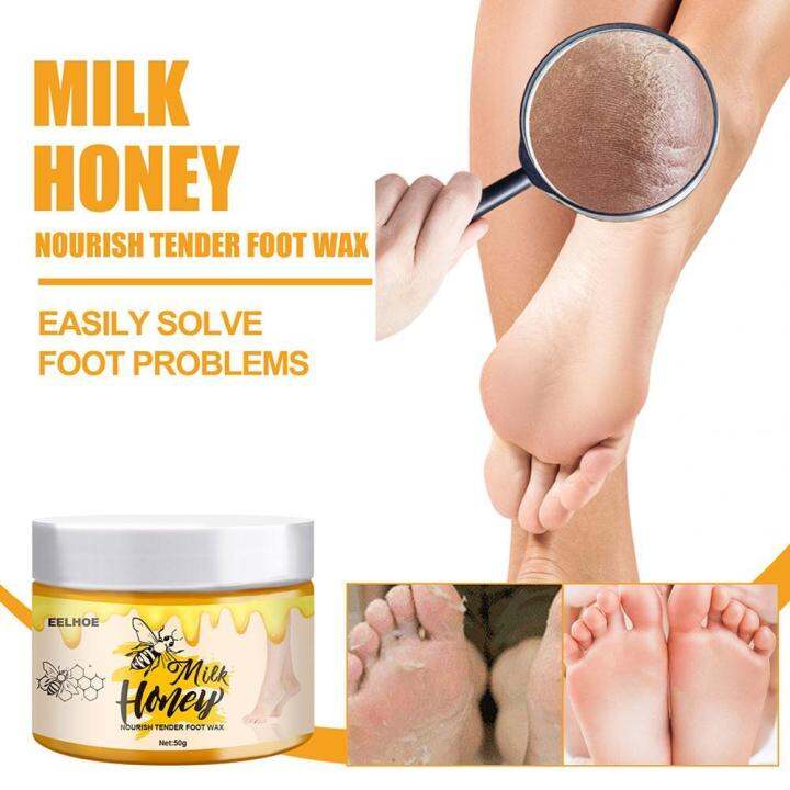 50g Milk Honey Wax Foot Mask Exfoliating Dead Skin Foot Cream Care Dryness Foot Repair Cream 5306