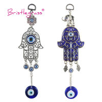 BRISTLEGRASS ตุรกี Blue Evil Eye ดอกไม้ช้าง Hamsa Hand Amulet Charm แขวนผนังจี้ลูกตุ้ม Bless Protection