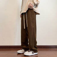 Privacker เกาหลี Corduroy ผู้ชายกางเกงลำลอง Drawstring Man ตรง Trosuers 2023 Streetwear ชาย Baggy กางเกงกางเกง...