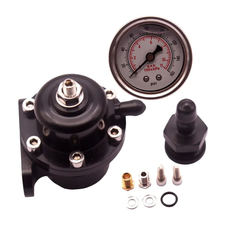 LazaraHome Adjustable FPR Fuel Pressure Regulator Gauge For Honda Civic