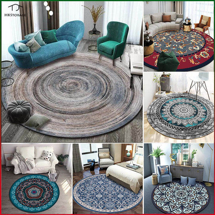 HKStorage Classical light luxury round carpet floor mat bedside bedside