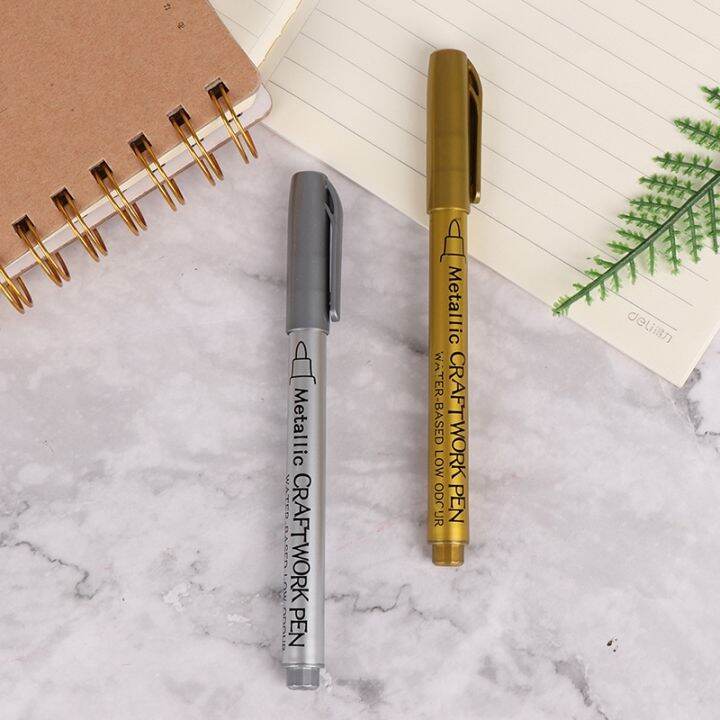 Gold Silver Epoxy Resin Drawing Pen Gold Leafing Point Pen Marker Acrylic Paint Highlights