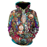 Rick Creative Summer One-piece 3D Anime Hoodie New Harajuku Galaxy Cartoon Print Anime Sweatshirt Fun Pullover 2021 New Top