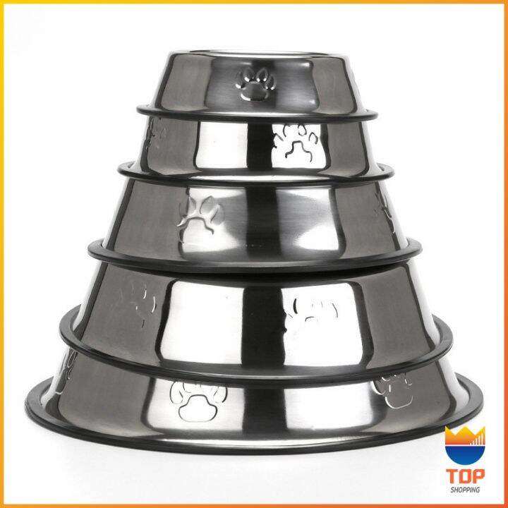 top-ชามอาหารสแตนเลส-ชามแมว-ชามอาหารสัตว์เลี้ยง-ชามหมา-stainless-steel-pet-bowl