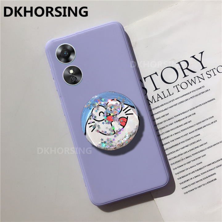 dkhorsing-เคสใหม่-oppo-a78-5g-2023ซิลิโคนนิ่มเคสโทรศัพท์-oppo-ผิว-a78สัมผัสกับการ์ตูนโดราเอมอนน่ารักหมีฝาปิดมีที่ยึด