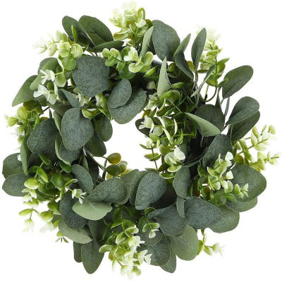 Holiday Decoration Flowers Artificial Garland Door Decor Wall Wreath Green Leaves Wreath Eucalyptus Wreath