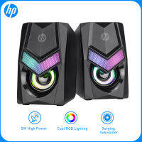 HP DHE6000 2.0ความบันเทิงมัลติมีเดียลำโพงมินิUSBเสียงสเตอริโอแบบรอบทิศทางแสงเย็นสำหรับโน็คบุคตั้งโต๊ะทีวีมือถือโทรศัพท์