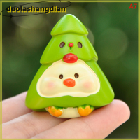 [Duola] 1PC มินิคริสต์มาสตกแต่ง Santa Elk Christmas figurines Fairy Garden ตกแต่งภูมิทัศน์หิมะรูปแบบเครื่องประดับเรซิ่น miniatures