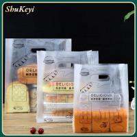 SHUKEYI 100PCS ขอบคุณนะครับ ถุงพลาสติกใส่ของ พร้อมมือสำหรับเด็ก กระเป๋าใส่เครื่องประดับ ถุงห่อคุกกี้ขนม อุปกรณ์จัดงานแต่งงาน โปร่งใสโปร่งใส ถุงช้อปปิ้งถุง ตกแต่งปาร์ตี้งานแต่งงาน