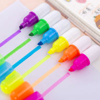 ?【Lowest price】Qearl ปากกาเน้นข้อความสีสันลูกกวาดขนาดเล็ก6ชิ้น แพ็คปากกาสีสำหรับเป็นของขวัญเครื่องเขียน