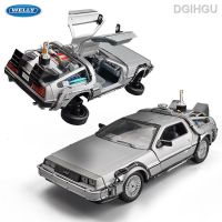 Welly รถโมเดลอัลลอย1:24 Diecast DMC 12 Delแฉกกลับไปยังเครื่องเวลาในอนาคตรถของเล่นโลหะสำหรับเด็กของเล่นของขวัญของสะสม