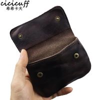 ⊙ Retro Mini Original Leather Men Wrinkle Coin Purse Credit Cards Holder Genuine Leather Bifold Minimalist Short Wallet for Women