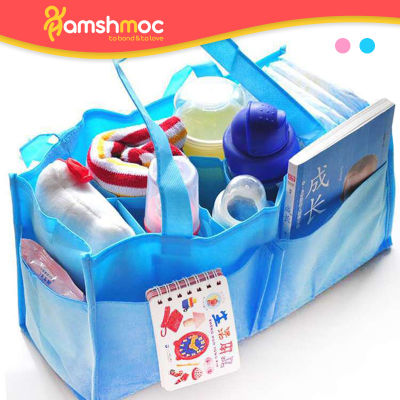 Hamshmoc กระเป๋าใส่ของสำหรับเด็กทารกใช้ได้จริง,ถุงผ้าอ้อมเกิดใหม่จุได้เยอะพกพาสะดวกมีหลายช่องสำหรับเด็กทารกแม่อุปกรณ์เดินทางใช้ร่วมกัน