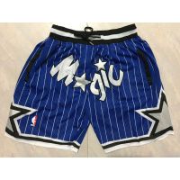 NBA Shorts Orlando Magic Blue Stripe Pockets Basketball Shorts