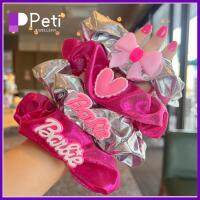 PETI JEWELLERY สีทึบทึบ ตุ๊กตาบาร์บี้ scrunchie แฟชั่นสำหรับผู้หญิง อีลาสติก เชือกมัดผม ของใหม่ อุปกรณ์เสริมผม ยางรัดผม สำหรับผู้หญิง