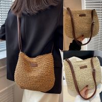 Ladies Fashion Summer Straw Crossbody Bag Women Beach Holiday Shopping Woven Handbag Adjustable Shoulder Strap For Women Bags