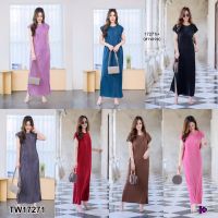 SS17271 เดรส #สาวอวบ ไหล่ล้ำ อัดพลีท Dress #chubby girl, shoulders, full of pleats