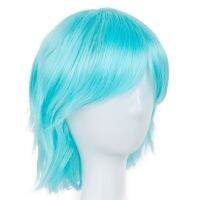 【jw】❐✹  Fei-Show Short Wig Synthetic Wavy Costume Cos-play Hairpiece Blue/Red/Pink/Purple/White Colors Resistant Hair Toupee