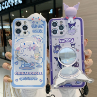 Sanrio 6000oroll Kuromi สำหรับ13 12 11 Pro Max 7 8 Plus Kuromi Kes Xr Xs X Kes Cermin Perlindungan Mewah Wanita Perempuan