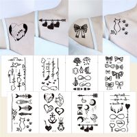 Waterproof Sexy Temporary Tattoo Sticker Small Simple Fake Tatto For Finger Wrist Clavicle Body Art Black amp;White Tattoo Stickers