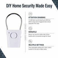 Home Security Business Travel อุปกรณ์เสริมการสั่นสะเทือนในร่ม Sensor Alert 120dB Anti-Theft Ho Window Handle Door Alarm Shop