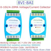 8ch 4-20MA/0-10V Current Voltage ADC Collector Read Capture Module RS485 MODBUS RTU PLC Board Electrical Circuitry Parts