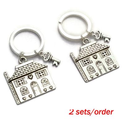 2pcs House Warming Gift  New Home Keychains  First House Keychain  His And Hers House Keys  Students Dorm Key Ring  Realtor Gift Key Chains