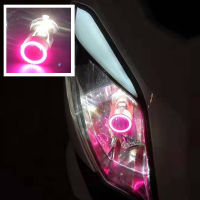 2X H4 LED Car Headlight Bluered Angel Eye Super Bright Bulb HiLo Beam Automobles Headlamp Auto 6000K White Motorcycle 1224V