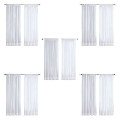 10Pcs Super Soft Great Hand Feeling White Tulle Curtains for Living Room Decoration Veil Chiffon Solid Sheer Voile