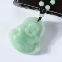 Necklace Jade Pendant Long Sweater Chain Mens and Womens Ethnic Style Native Buddha Versatile Pendant Necklace Pendant 7S4W 7S4W