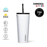 CORKCICLE แก้วสแตนเลสพร้อมหลอดเซรามิก สุญญากาศ 3 ชั้น 700ML (24OZ) รุ่น COLD CUP GLOSS WHITE