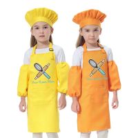 Kids Kitchen Baking Bib Pinafore Child Polyester Apron Painting Eating Clothes Smock Chef Hat Print Name NOT Free Aprons