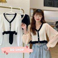 DD SHOP พร้อมส่ง(823NEW)เสื้อเเขนยาว แขนพองๆสไตล์เกาหลี