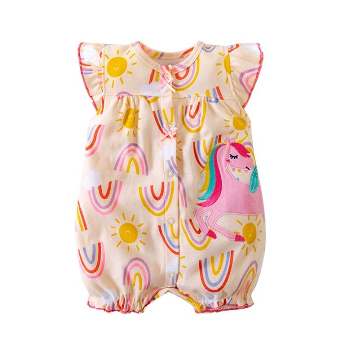 unicorn-baby-romper-short-sleeve-bodysuits-super-soft-cotton