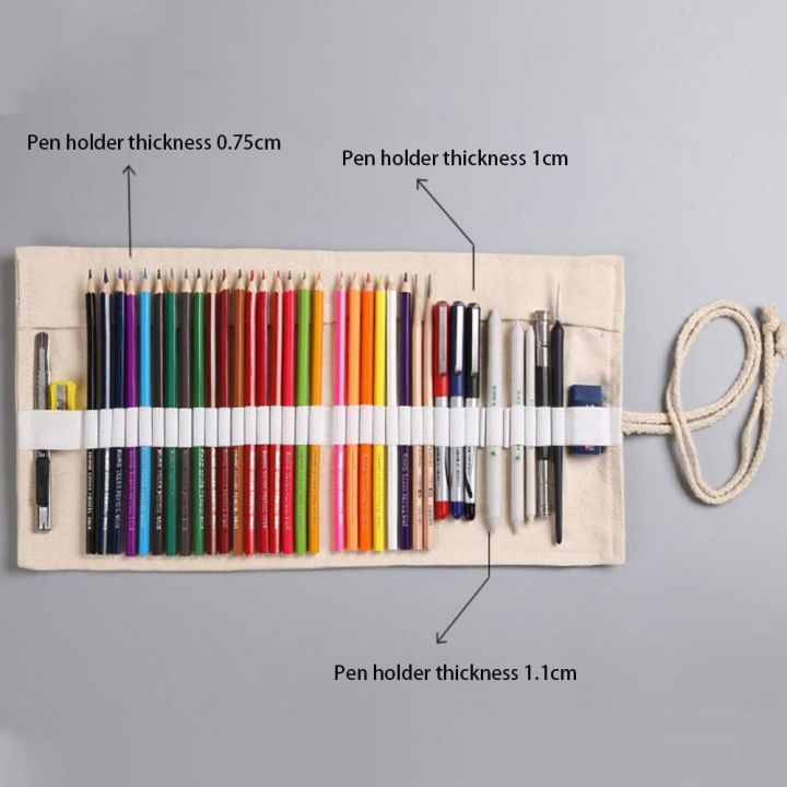 ulcer-ผ้าที่มีสีสัน-กล่องใส่ดินสอ-ผ้าใบแคนวาส-12-24-36-48-72รู-ม่านม้วนปากกา-ของใหม่-ที่จัดระเบียบเครื่องเขียน-กระเป๋าใส่ของ-อุปกรณ์การเรียนสำหรับนักเรียน