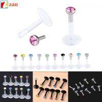 ZAN 10pcs ผสม คริสตัล เซ็กซี่ อะคริลิค เจาะเนื้อ ลิปสตั๊ด อัญมณี Labret