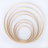 Dream Bamboo Rings,Wooden Circle Round Catcher DIY Hoop For Flower Wreath House Garden Plant Decor Hanging Basket