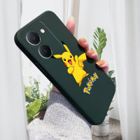 เคส PMP เคส Hp สำหรับ VIVO Y27 5G เคสโทรศัพท์การ์ตูน Pikachu Pocket Monster ปลอกซิลิโคนของเหลวโปเกมอนสี่เหลี่ยมคลุมทั้งหมดเคสป้องกันทนแรงกระแทกกล้อง