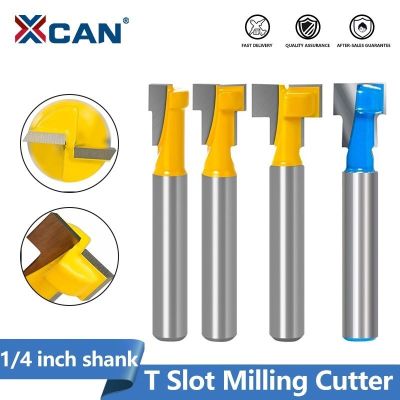 XCAN Milling Cutter 1/4 Shank 6.35mm T-Slot Router Bit Set Keyhole Bit T-Slot Milling Cutters For Woodworking