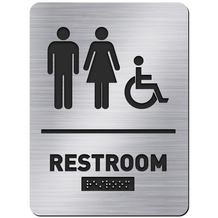 All Gender Bathroom Sign Unisex and Handicap Braille Restroom Sign by ...