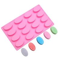 ✐❏◆ ☼★ 16 Cavity Oval Shape Soap Bake Mold Silicone Mould New