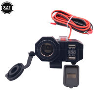 กันน้ำ12V24V รถจักรยานยนต์ USB Charger Power Adapter Socket &amp; Voltmeter Display Accessories