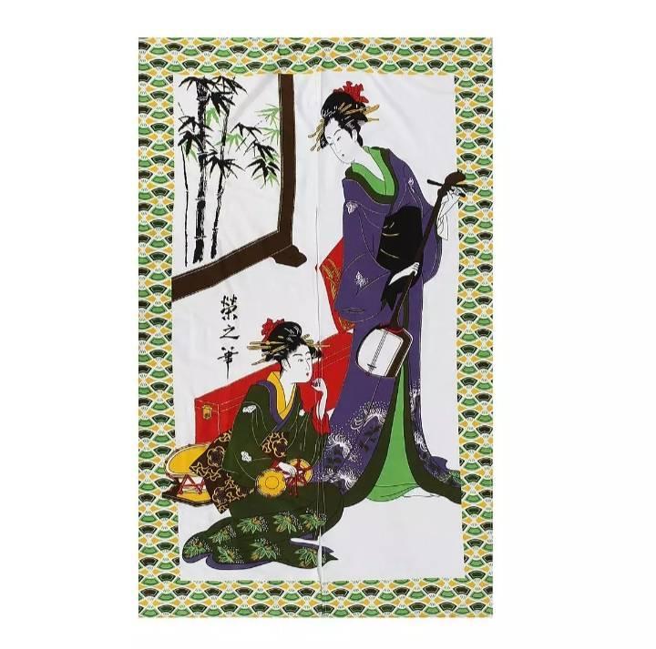 เนื้อผ้าคุณภาพดี-ผ้าม่านแต่งประตูสไตล์ญี่ปุ่นภาพท่านหญิงไนชินโนสวยงาม-150-x-85-cm
