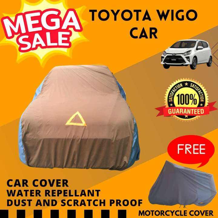 TOYOTA WIGO CAR COVER WATER REPELLANT PLUS FREE MOTOR COVER Lazada PH