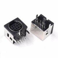 ✙☒▲ 5PCS/LOT MDC/S Terminal Mini PS2 Power Socket MINI DIN 9P Metallic Housing Female Socket Bent needle Half-Package Shield