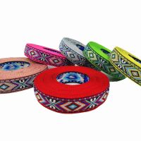 New 5/8" 18mm 5 Yards Geometry Woven Jacquard Ribbon DIY Pet Collar Decorated With Garment Accessories Gift Wrapping  Bags