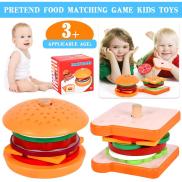 Wooden Food Stacking Toys Fast Food Stacking Toys Montessori Wooden