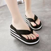 Platform Sandals Women High Heel Zapatillas Summer Shoes Summer Fashion Wedges Slippers Black Pantufa Home Bathing Flip Flops