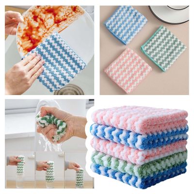○✁ 5pcs Kitchen Dish Cloths Soft Absorbent Dish Rag Reusable Dish Towels Household Washable My Homebody Hand Towel K-25 Bath Towel